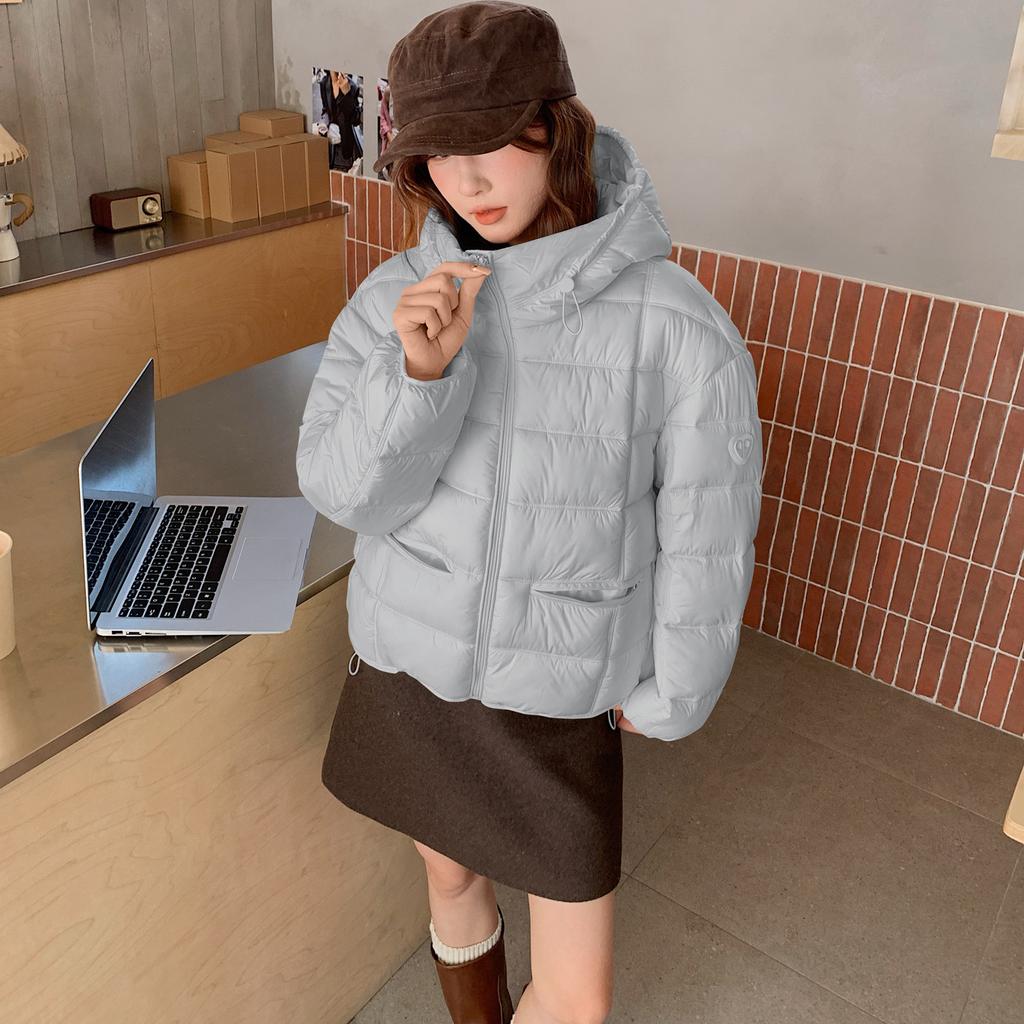Winter new casual foreign style cold and warm puff cotton clothes women's fashion candy-colored hooded cotton-padded clothes