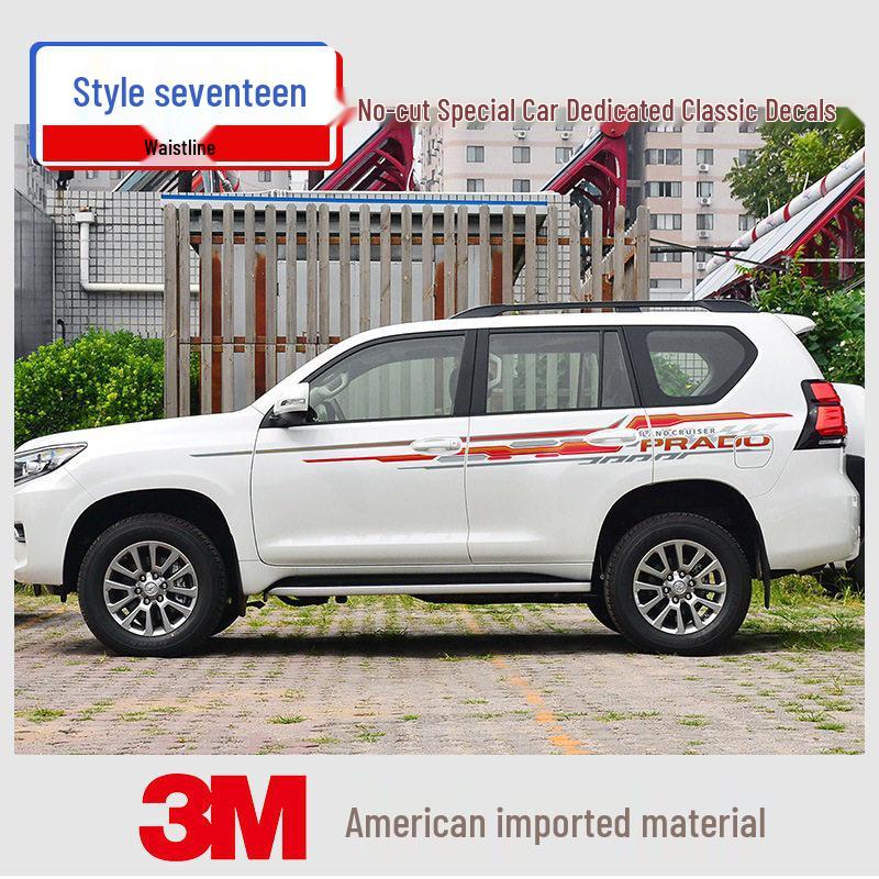 Toyota Prado 10-22 Модели Автомобильная Полоса на Кузов Наклейка на Поясную Линию.