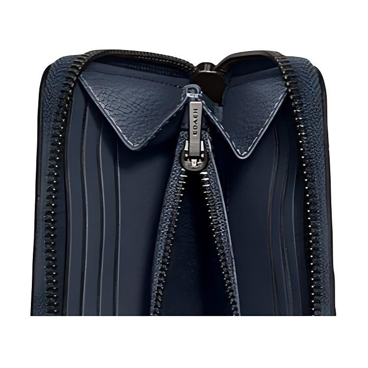 Coach Кошелек-гармошка 19 Застежка-молния Кожаный кошелек с тиснением логотипа Женский кошелек Темно-синий C1226-DDE