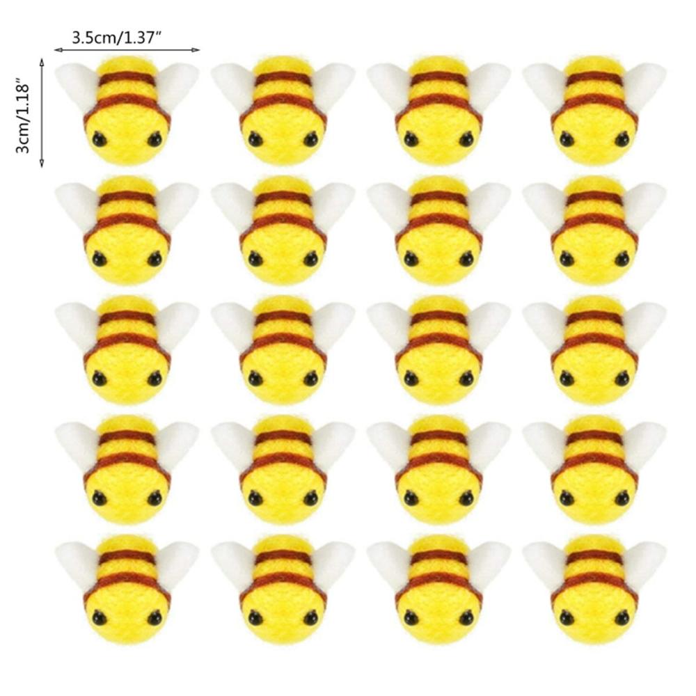 Scrapbooking Party Cute Nursery Wool Felt Baby Shower Bumble Bees Plush Balls Ornament Toys Craft