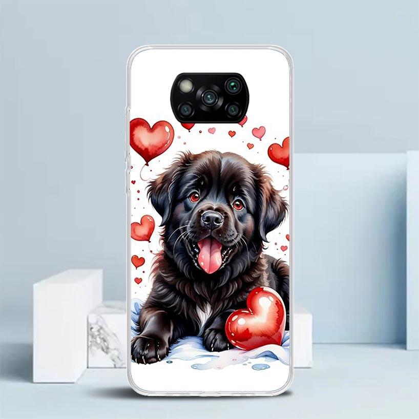 Lovely Puppy Heart Dogs Phone Case For Xiaomi Poco F7 Ultra X5 X6 X7 Pro M7 Redmi 15C 15 13C 13 12C 12 10C 10 10A 9 9C 9A 9T Cov