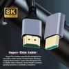 Cablecc HDTV HDMI Папа-Папа 8K Гипергибкий Тонкий 90 Градусов Вниз для 50см Ультратонкого 2.1 Кабеля, 4K, Шнур, Угол, Тип-A, Компьютеров, HDTV