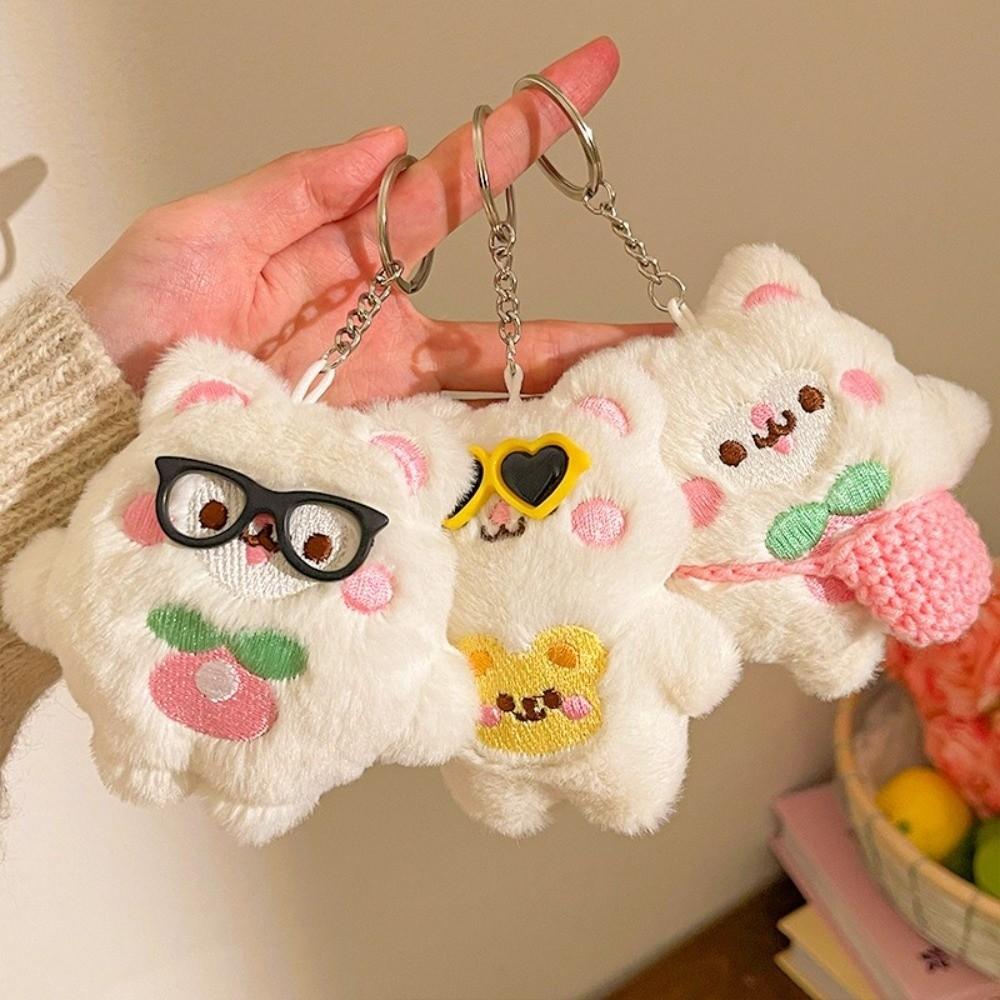 10cm Stuffed Key Ring Mini Plush Cat Doll Pendant Kawaii Plush Keychain  Backpack Decor