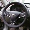 Для Chevrolet Malibu XL 2015- Equinox Opel Ampera-E 2017- Черная кожаная оплетка на руль автомобиля, сшитая вручную