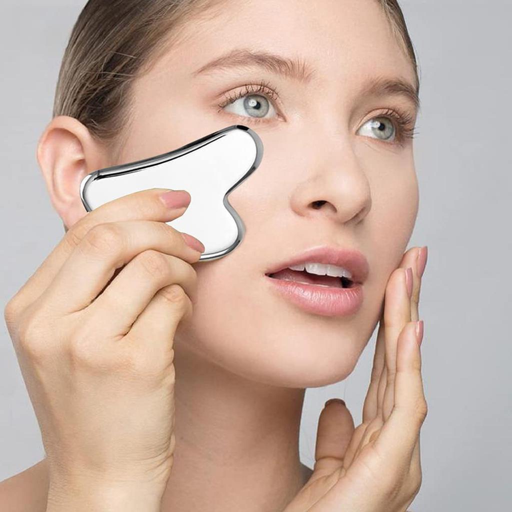 Массажный скребковый инструмент из нержавеющей стали для кожи лица и тела Скребок из нержавеющей стали для лица Металлический инструмент