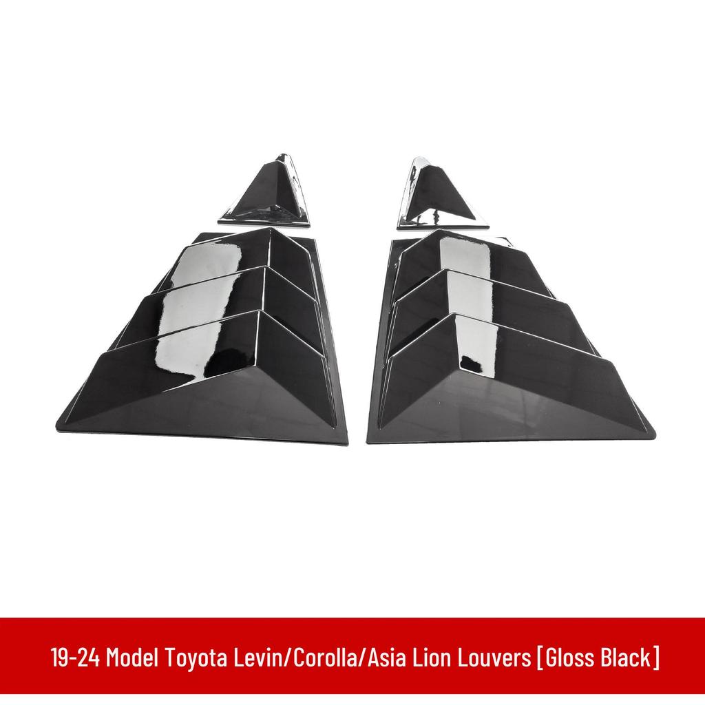Fits 2019-2024 Corolla, Avalon, Levin; includes modified louvered window parts, front lip, splitter, and rear spoiler.