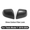 ABS Car Rearviews Mirror Guard Cover For Tesla Model 3/Model Y - Gloss/Matte/Carbon Fiber Look Rear View Cover Housing
