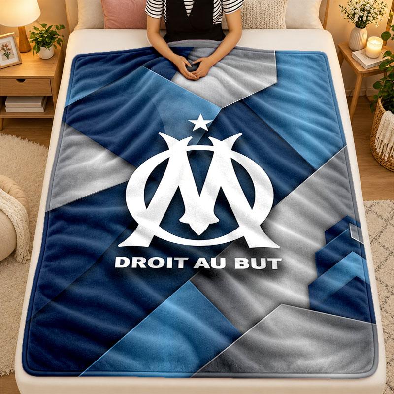 Flannel BlanketOlympique Lyonnais FC Warm Soft Throw Blanket for Indoor Sofa Bed Living Room Use