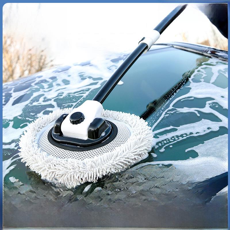 Выдвижная изогнутая щетка для мытья автомобиля с мягкой щетиной - безопасна для чистки автомобиля