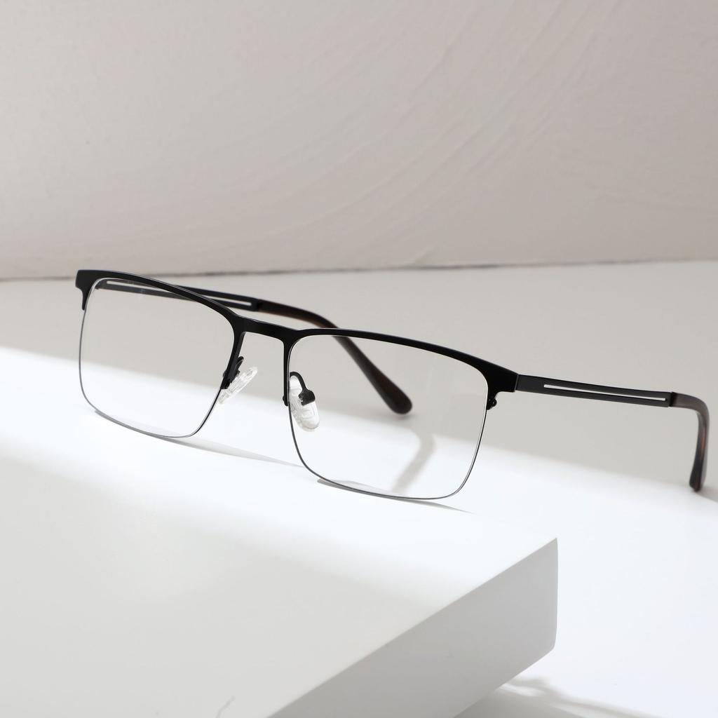 Sven Half-Frame Business Men's Miopia Glasses Square Frame Universal Casual Metal Glasses Frame Small Frame