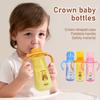 6-36 Months Baby Crown Bottle Crystal 240ml Capacity Silicone Nipple Breastmilk-Like Design Newborn Gift