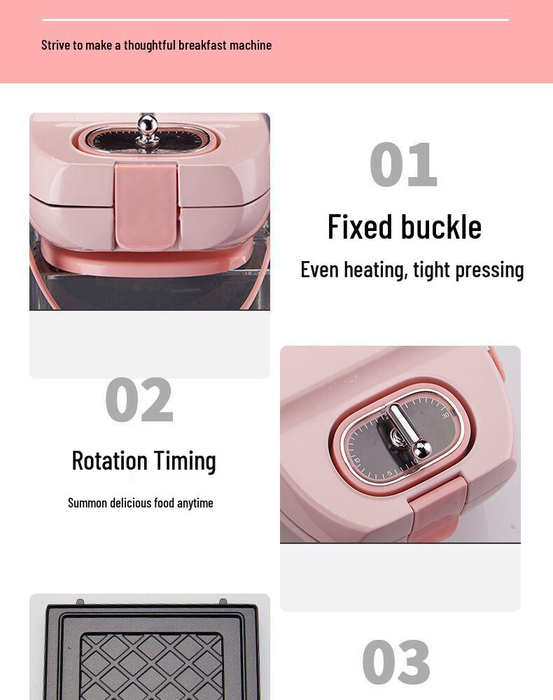 Multi-Function Breakfast Maker: Sandwich, Toast, Waffle, and Egg Cooker