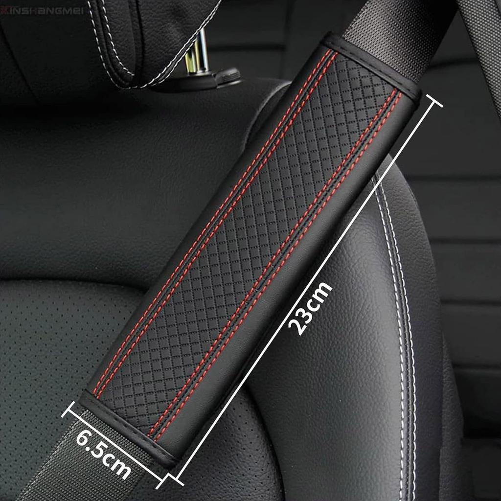 2pcs Leather Car Accessories Seat Belt Cover Universal Seat Belt Pad Seat Belt Cover