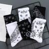 Female Street Cotton Sports Middle Tube Socks Women Hosiery Paisley Flower Socks Korean Style Socks