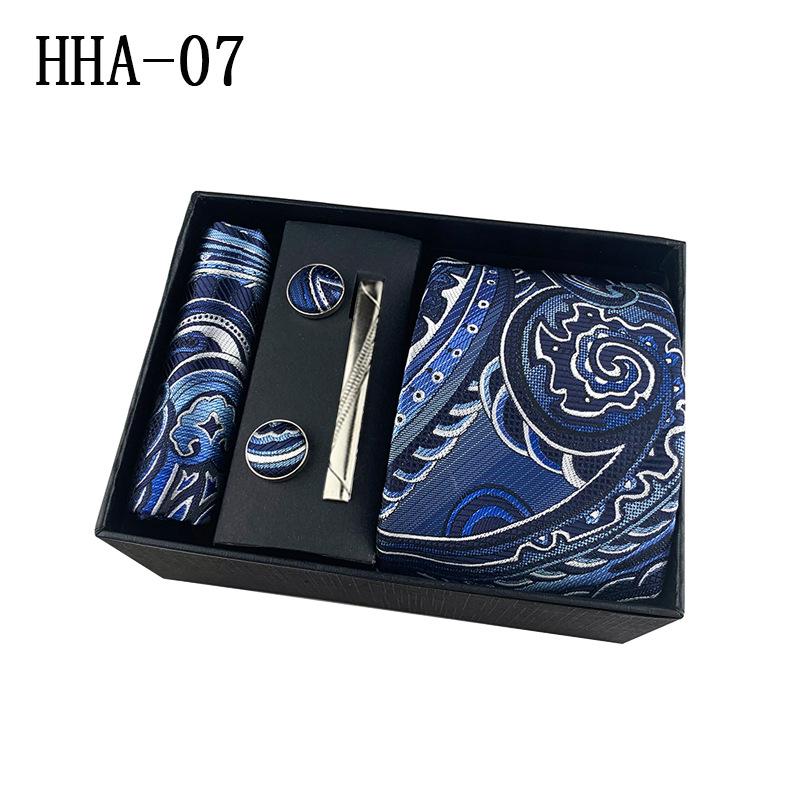 Cozy Up 5 Pieces Set Paisley Men's Tie Including Tie Square Cuff Tie Clip Gift Box