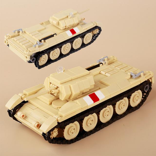 Военный США Франция Великобритания Бронированная машина MOC Конструктор Фигурка солдата Танк Орудийная тележка Пушка Медицинский грузовик Транспортная игрушка K33
