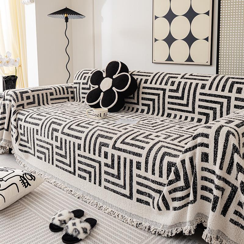 Mao Mao Yarn Sofa Cover Fabric, Winter Light Luxury and High-end Feeling, Anti Cat Scratch Sofa Cover Blanket, New Thickened Sofa Towel