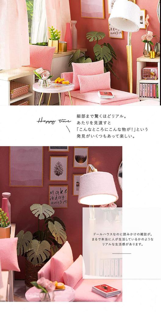 moin moin Кукольный домик Миниатюрный Набор для Рукоделия Современный Стильный Модельная Комната Шикарная Гостиная Маленький Для Начинающих Светодиодная Подсветка Акриловый Бокс Набор +