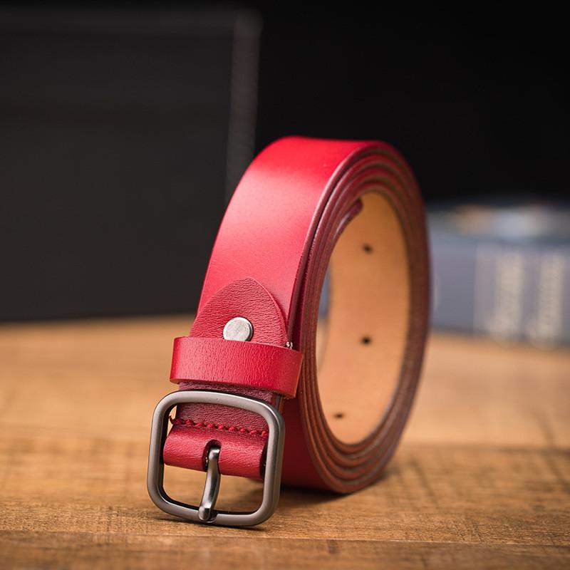 Stylish Genuine Leather Belt For Women Featuring Slim Profile And Retro Design For Office Or Casual Look