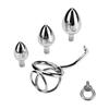 Adult Toy Penis Sex Toys Male Products Appliance SM Metal Butt Plug Penis Ring Anal Hook Combination