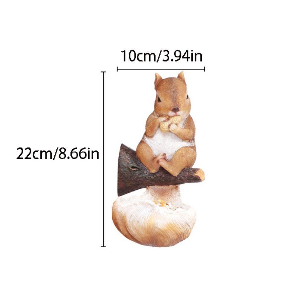 Resin Bird Feeder Cute Art Statue Multi Functional Squirrel Tree Hanging Micro Landscape