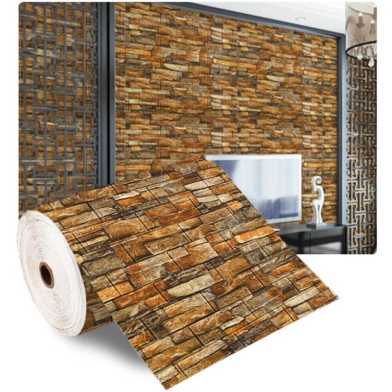 70x1000cm 3D Brick Wall Stickers DIY Decor Self-Adhesive Wallpaper For Kids Room Bedroom Kitchen Home Wall Decor