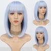 LISI HAIR Женский косплей розовый короткий боб прямой парик с челкой из синтетического волокна повседневная одежда косплей розовый парик длиной до плеч