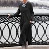 Tambov Autumn Winter Long Sleeve Lacework Hem Plus Size Knit Maxi Dress