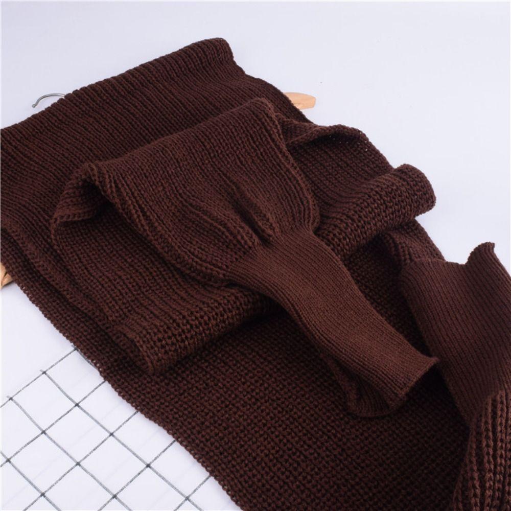 Trendy Long Neck Scarves Autumn Winter Scarf with Sleeves Gifts Knitted Wrap Shawl