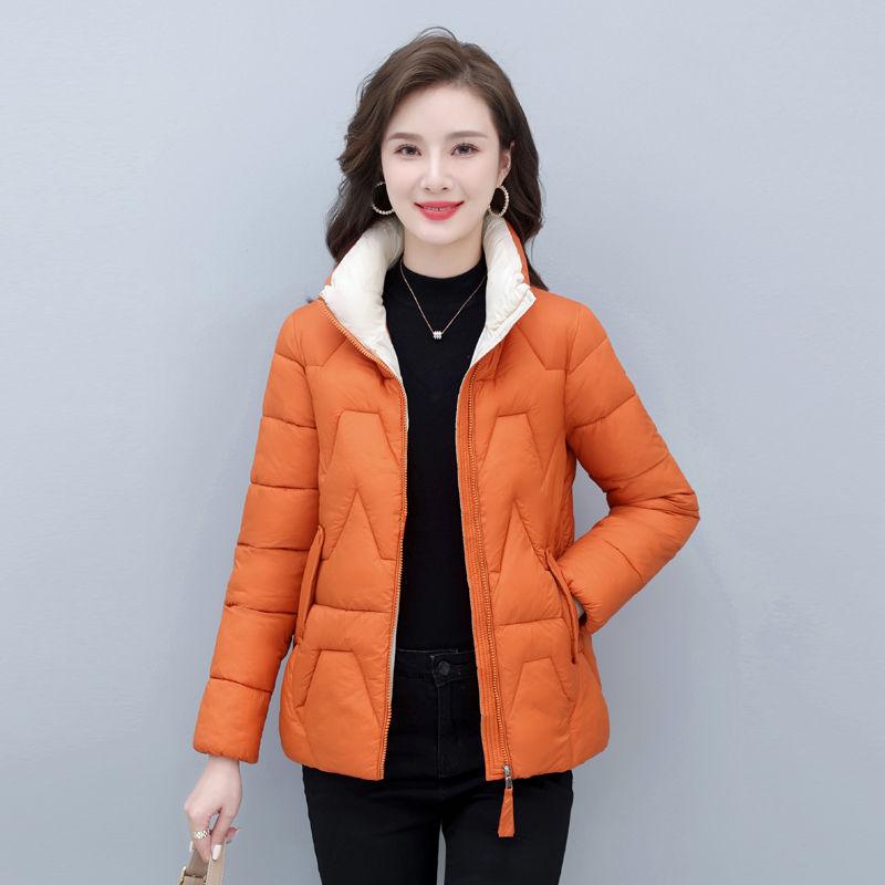 Модное оранжевое зимнее пальто для женщин, утолщенная и теплая хлопковая куртка