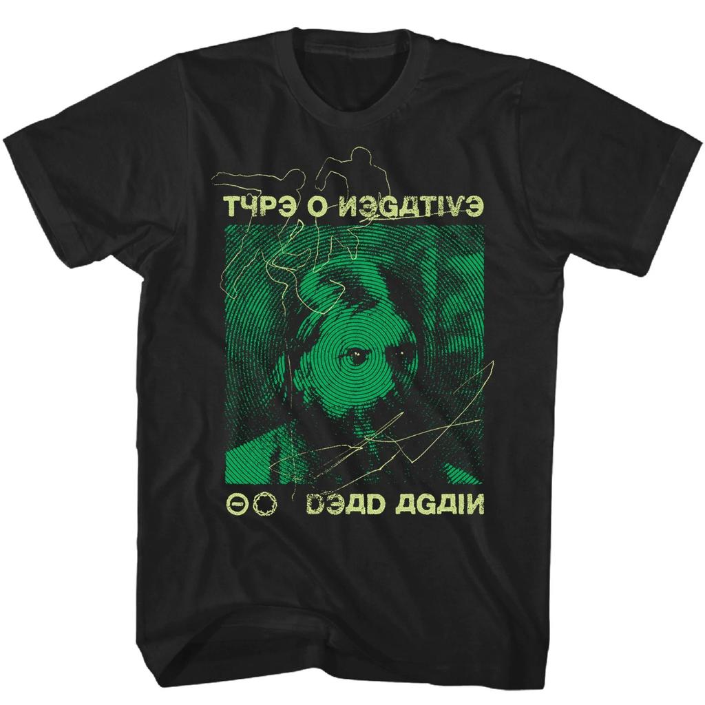Тип O Negative Dead Again Outline Мужская футболка Музыка Классическая футболка группы Черный