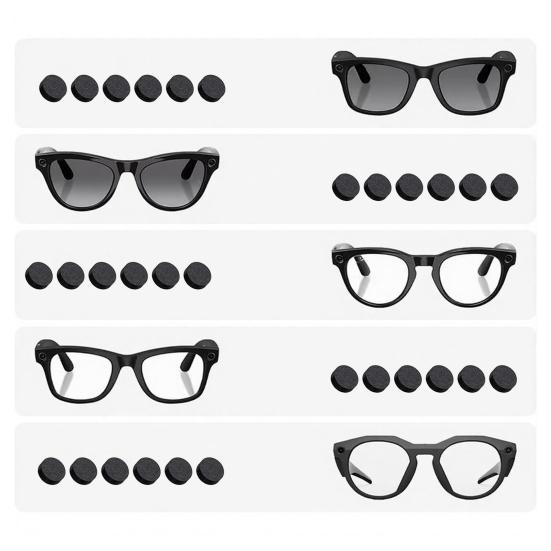 20 шт. Стикеры для затемнения для умных очков Многоразовые Мягкий клей Крышки для светодиодных индикаторов Матовый черный Приватные стикеры Аксессуары для умных очков