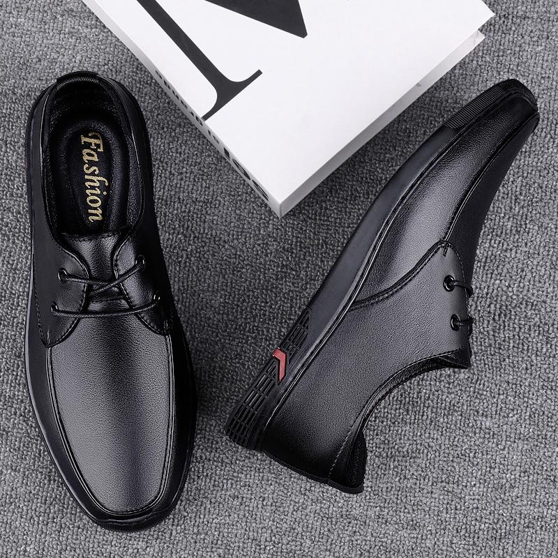 FashionMens Formal Shoes Men 2024 Spring & Autumn Genuine Leather For Wedding Comfy Lace-up Dress Shoes Man Brand Oxfords Men's Shoes