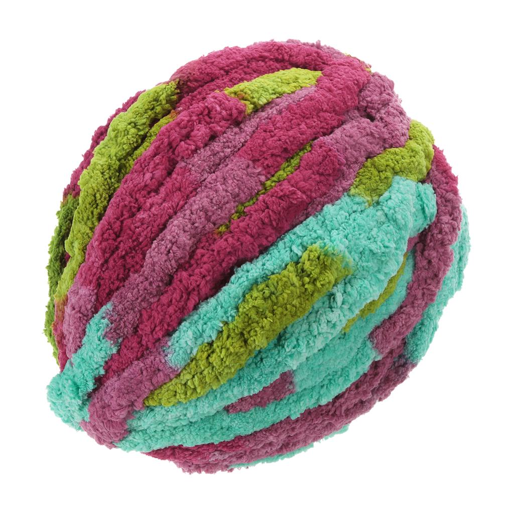 Объемная пряжа Полиэстеровая пряжа для пледа Ручная вязка Сделай сам Толстая шенилловая пряжа для вязания крючком Пледов Сумок Шапок 27м х 2см Смешанный цвет