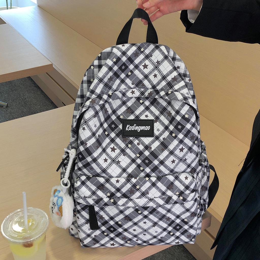 Школьная сумка Модная Классная Для поездок на работу Вместительный рюкзак Новый Повседневный Клетчатый Простой рюкзак Ученик средней школы Школьная сумка