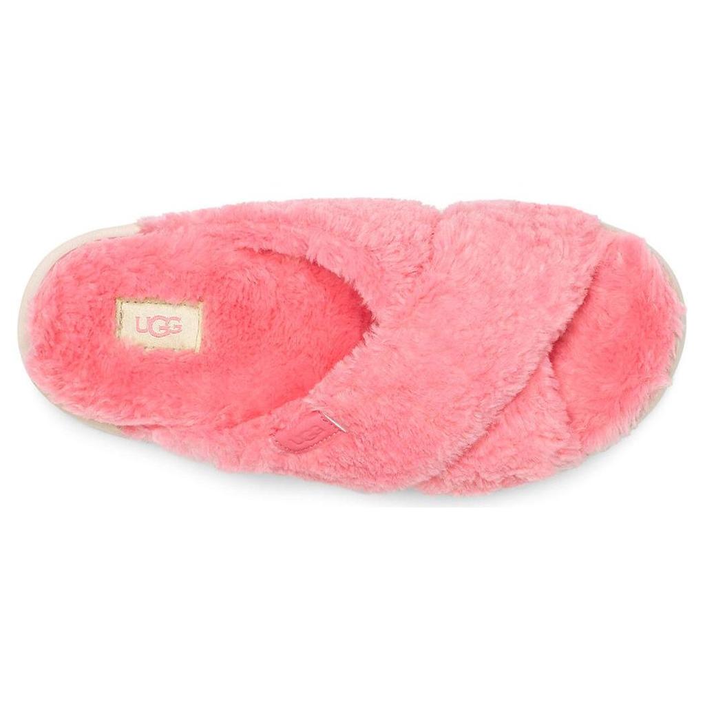 UGG Fuzz Sugar Cross Thick Sole Casual Fashion Sandals Women Sandals Candy-Pink 1135131-PJSM