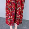 Summer Wide Leg Pants Women Plus Size Loose Vintage Print High Waist Oversize Pants Middle-aged Women's Clothing