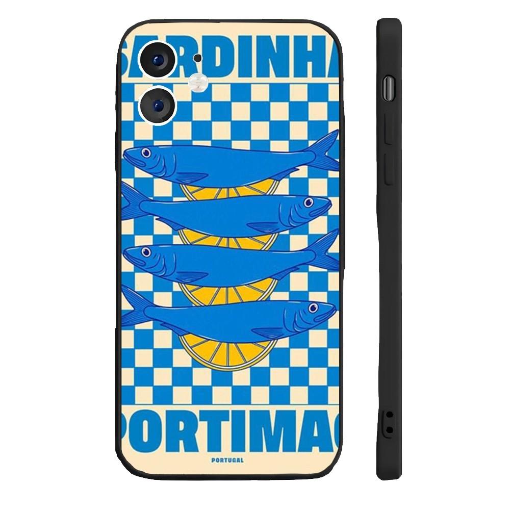 Забавный чехол для телефона с сардинами для iPhone 17 16 15 14 13 12 11 Pro Max Mini SE 7 8 Plus 17E Ударопрочный нескользящий силиконовый мягкий чехол