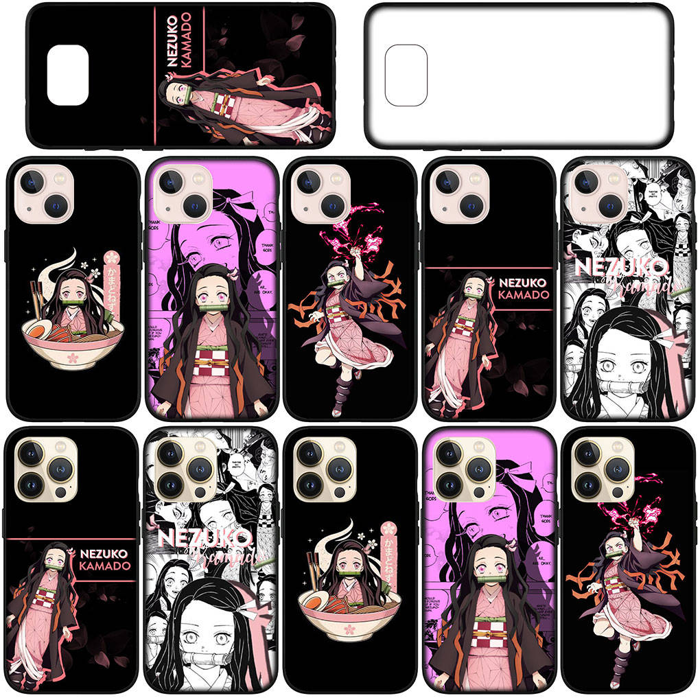 For iPhone 16 15 Xiaomi Redmi Note 14 13 12 11 Pro Max X 8 16e Samsung Galaxy S25 S24 S23 Moto OPPO Huawei Anime Demon Slayer Kamado Nezuko Phone Case