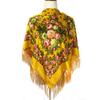 Women Russian Style Floral Print Square Scarf Fringed Shawl