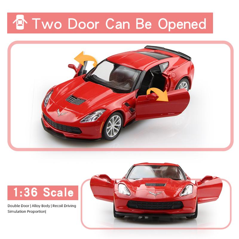 Chevrolet Corvette C7 Grand Sport Симуляция Литая модель и игрушечный автомобиль Машинка с инерционным механизмом и открывающимися дверями RMZ city 1:36 Металлических Моделей Суперкаров