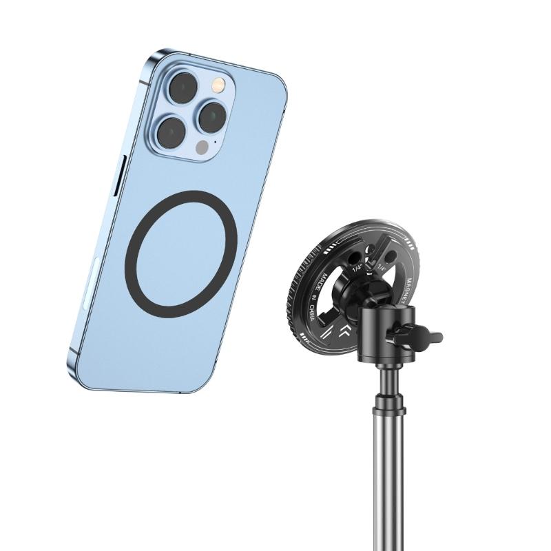 Универсальный магнитный адаптер для телефона с креплением «холодный башмак» и резьбой 1/4 дюйма для кронштейна штатива камеры, держатель для телефона из алюминиевого сплава