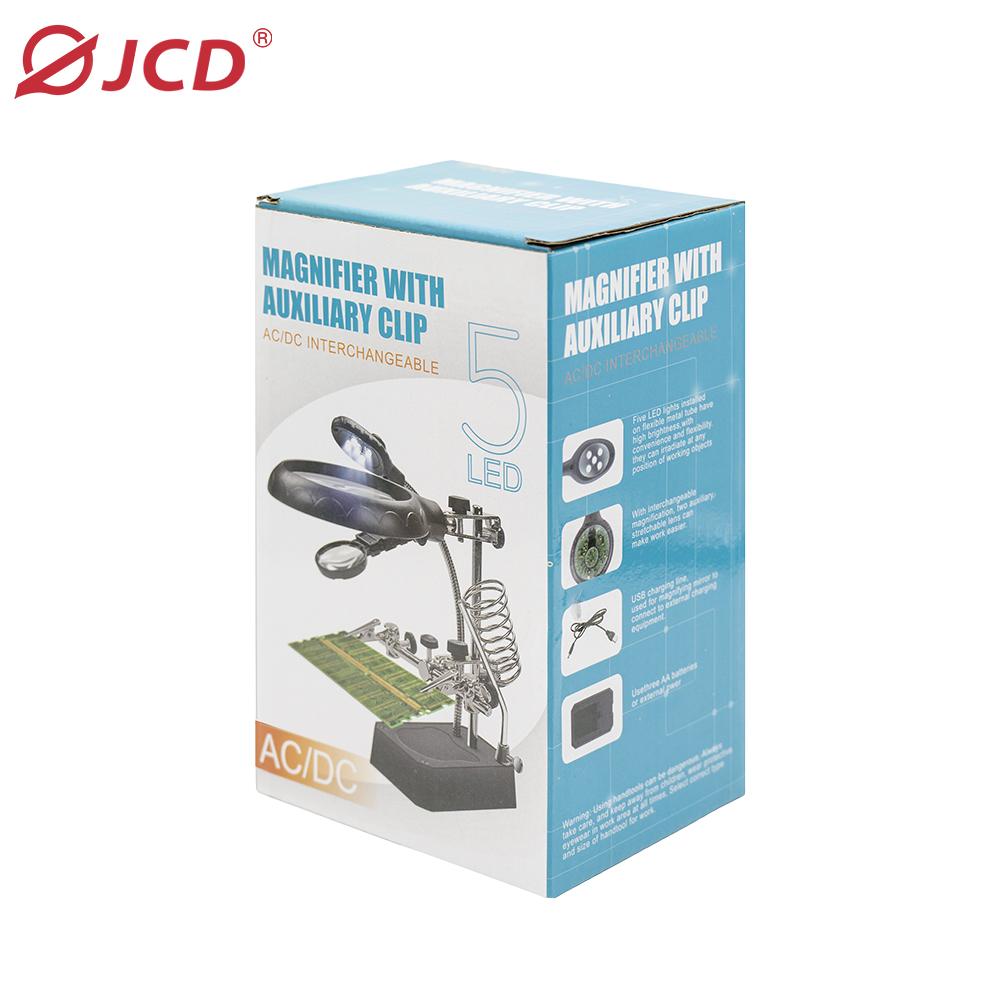 Welding Magnifying Glass Clamp 5 LED Auxiliary Clip Magnifier Hand Soldering Solder Iron Stand Holder Station Repair Tools