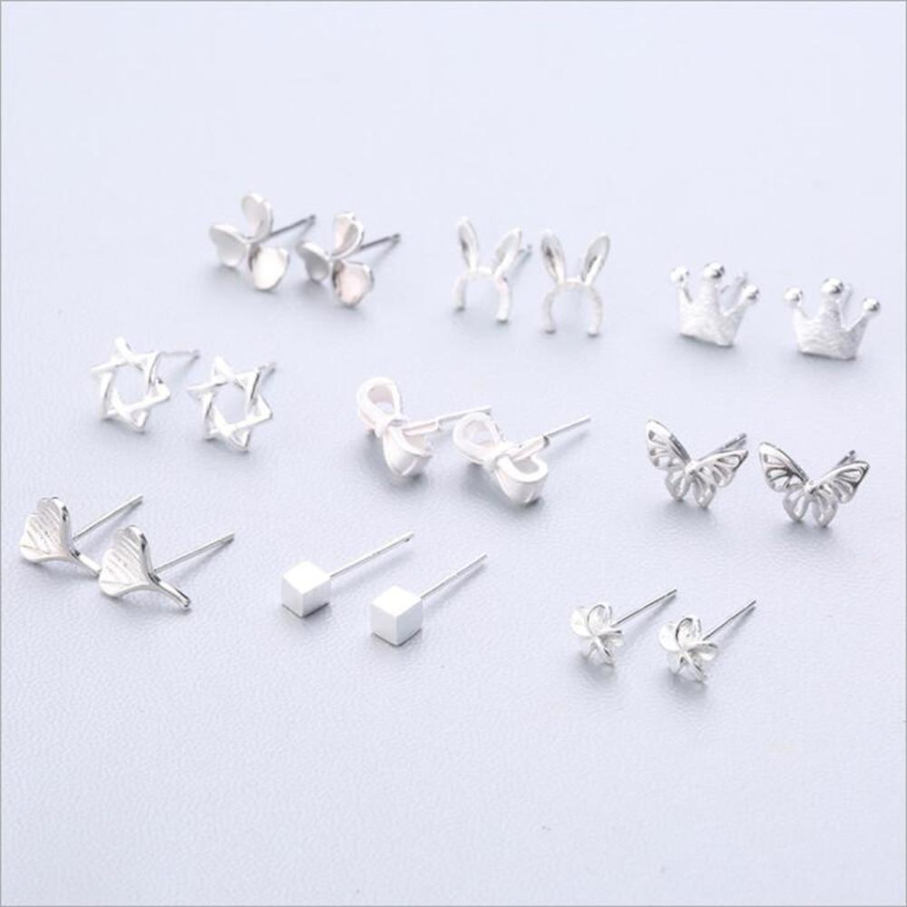 Серьги-иглы из стерлингового серебра 925 пробы, простые модные геометрические серьги-гвоздики, серьги-гвоздики для женщин, подарки 1-18