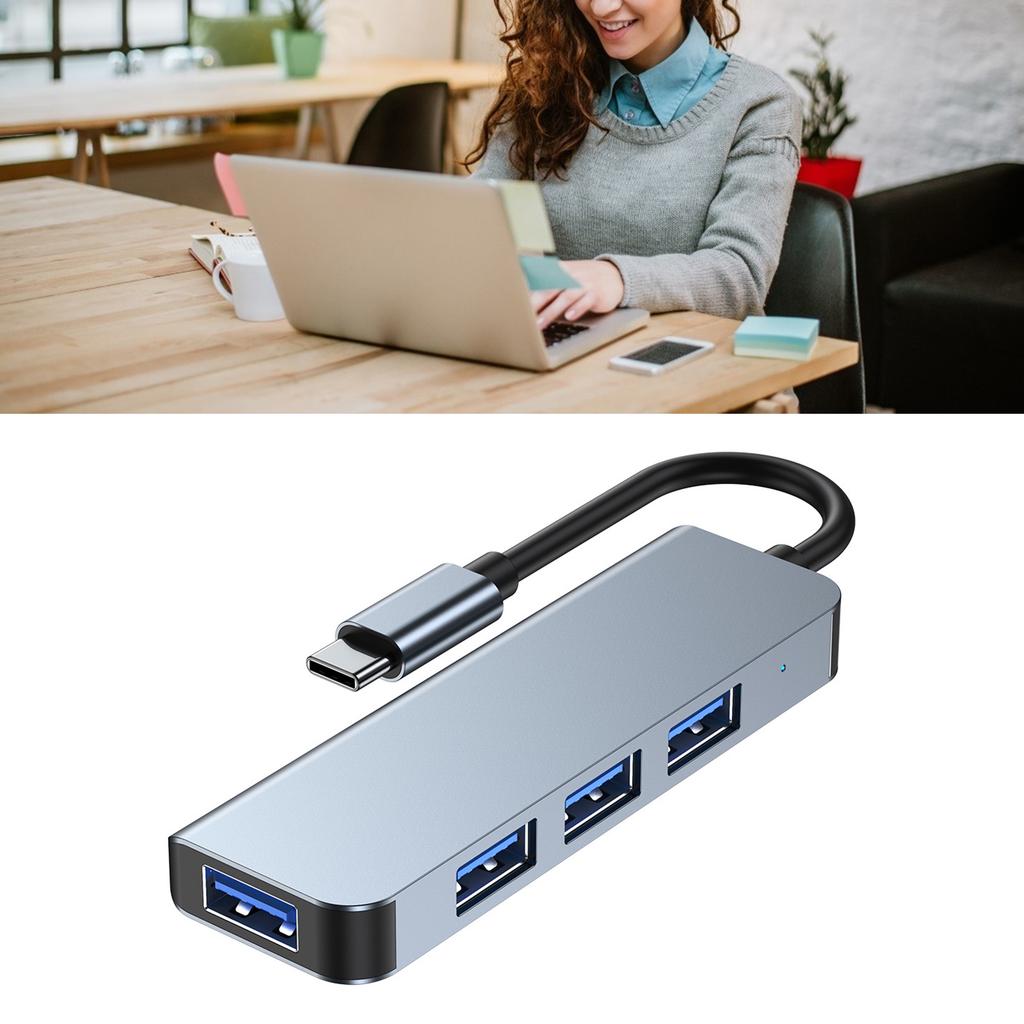 Концентратор USB Type-C на 4 порта, множественная защита, Plug and Play, USB-разветвитель с алюминиевым сплавом