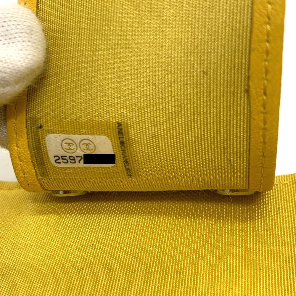 CHANEL CC Mark DiamondCC With 4-Ring key ring Key Case Calf Leather skin yellow