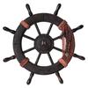 Archnote Wooden Rudder Wheel, Wall Hanging Decorative Object, Marine Handle, 45cm