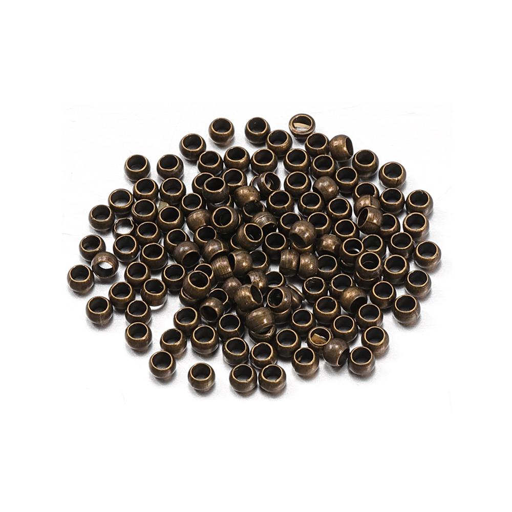 500pcs 2mm 3mm 3.5mm 4mm Big Hole Beads Copper Ball Crimp End Stopper Spacer Beads for Jewelry Making Findings DIY Supplies