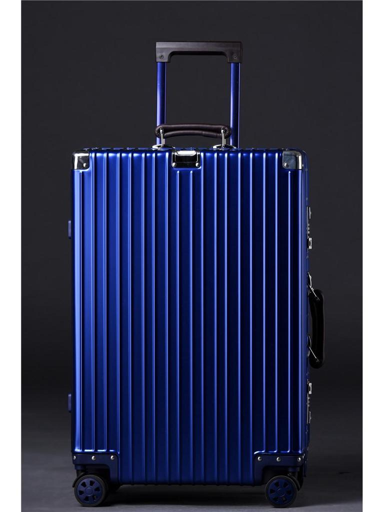 Aluminum-Magnesium Vintage Luggage with Universal Wheels - 20" Carry-On & 24" High-End Case for Women