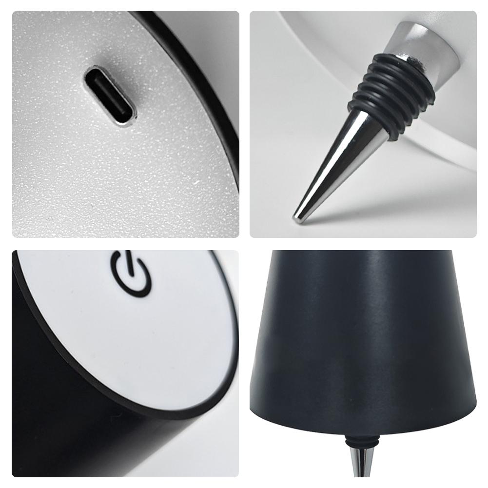 Лампа для винных бутылок RGB/3 цвета, беспроводная настольная лампа с зарядкой через USB, креативная портативная настольная лампа для бара, кафе, дома